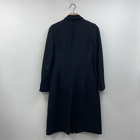 J. Crew Wool Blend Hidden Button Long Peacoat Winter Jacket Minimalist Black 2 - Picture 6 of 8